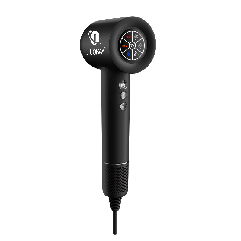 1600W 고속 브러쉬 없는 헤어 드라이어 음성 이온 LCD 화면