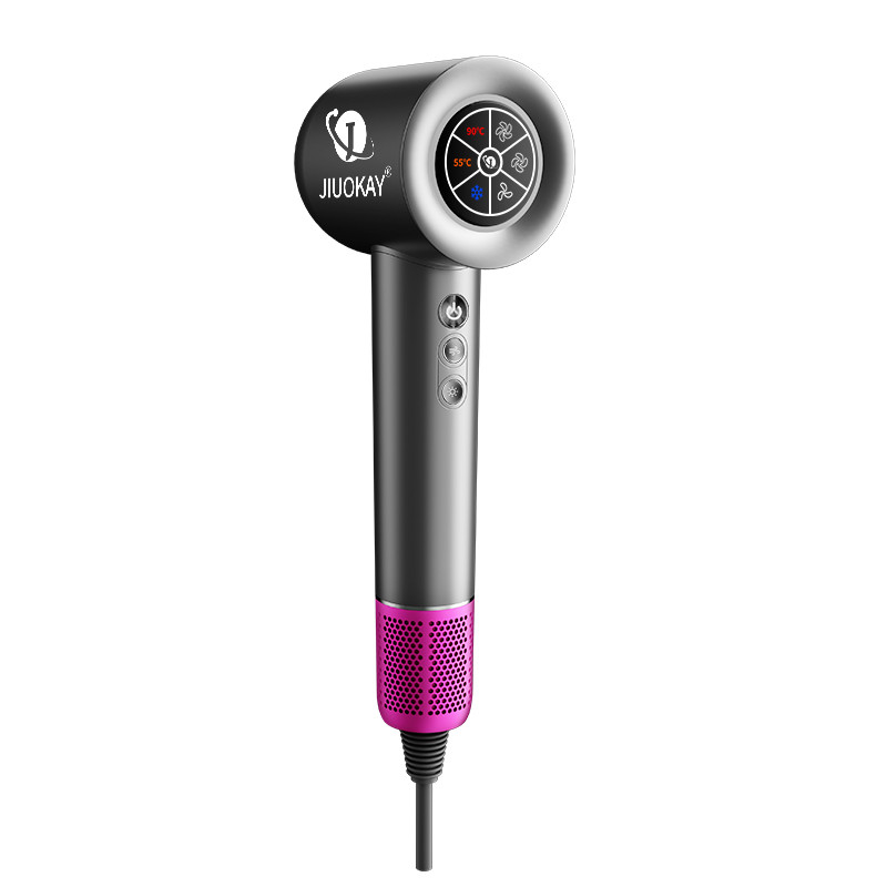 1600W 고속 브러쉬 없는 헤어 드라이어 음성 이온 LCD 화면