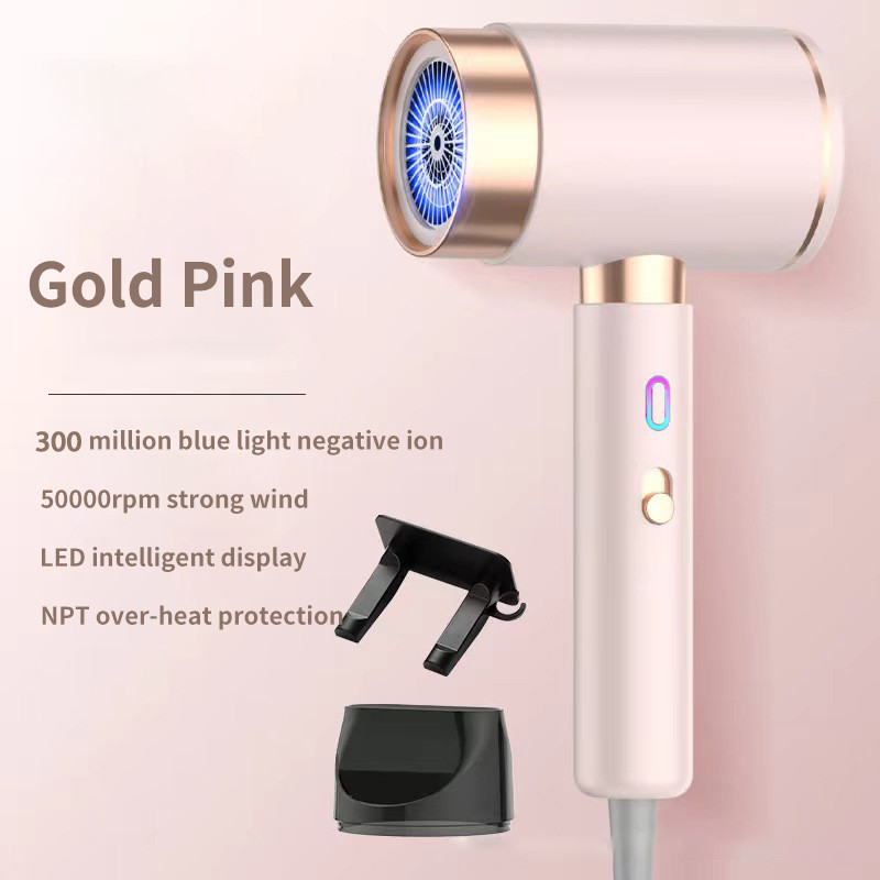 2000W 초고속 블루 라이트 LED 디스플레이 스위치 측면 빠른 건조 헤어 드라이어