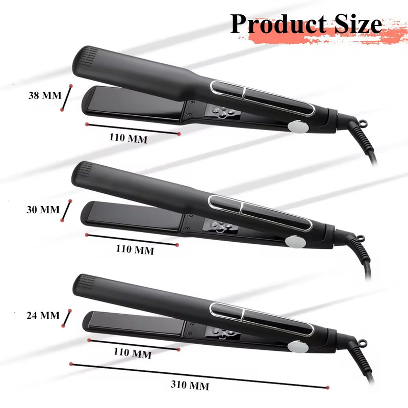 65W MCH 2 in 1 헤어 라이트너 LCD 디스플레이 평평 철 다기능 헤어 컬러 3 사이즈 패널