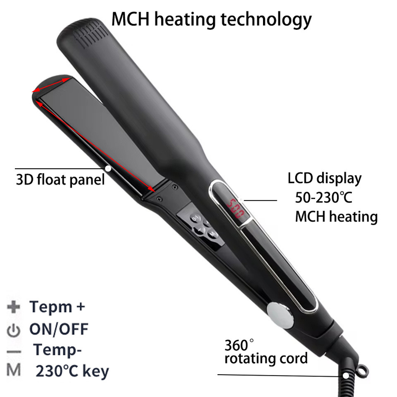 65W MCH 2 in 1 헤어 라이트너 LCD 디스플레이 평평 철 다기능 헤어 컬러 3 사이즈 패널