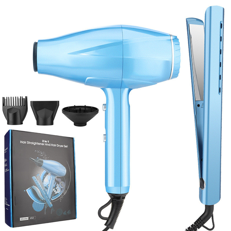 2 in 1 헤어 드라이어 및 헤어 라이트너 세트 전문 고 전력 2200W 헤어 케어 선물 세트