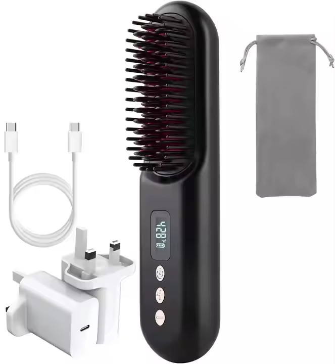 여행 전기 헤어 라이트너 빗자루 USB 재충전 및 6 피트 코드 길이