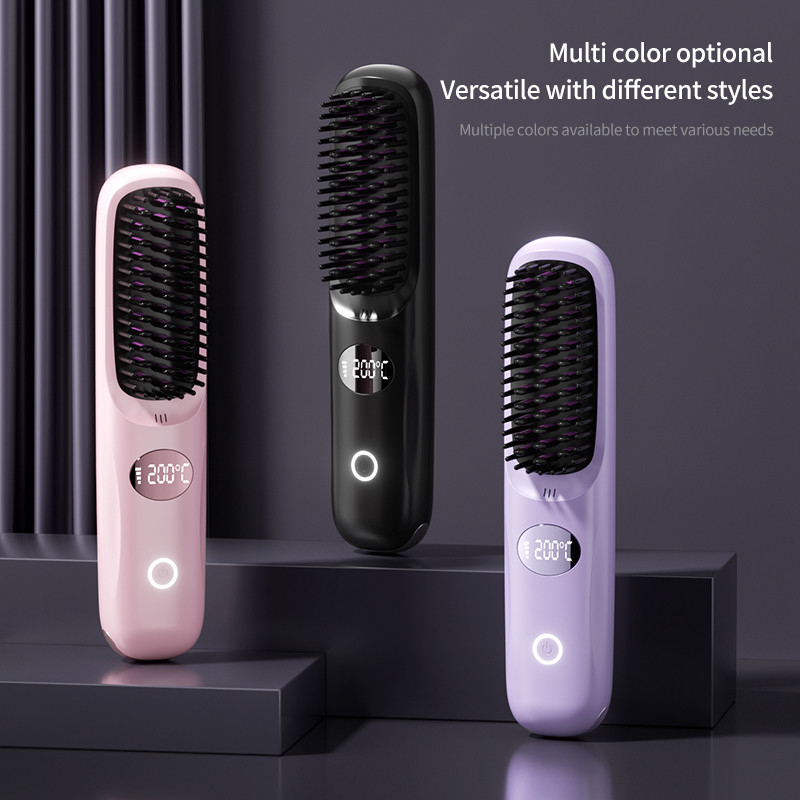 개인 관리 헤어 드라이어 전기 브러쉬 뜨거운 공기 comb 열 USB 무선 재충전 가능한 헤어 라이트너 브러쉬