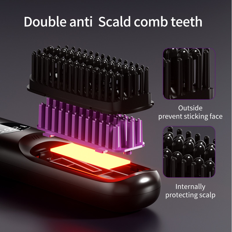 개인 관리 헤어 드라이어 전기 브러쉬 뜨거운 공기 comb 열 USB 무선 재충전 가능한 헤어 라이트너 브러쉬
