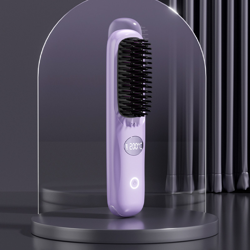 개인 관리 헤어 드라이어 전기 브러쉬 뜨거운 공기 comb 열 USB 무선 재충전 가능한 헤어 라이트너 브러쉬
