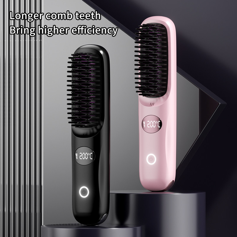 개인 관리 헤어 드라이어 전기 브러쉬 뜨거운 공기 comb 열 USB 무선 재충전 가능한 헤어 라이트너 브러쉬