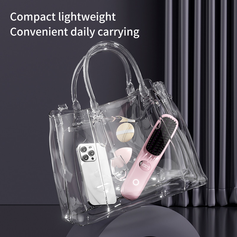 개인 관리 헤어 드라이어 전기 브러쉬 뜨거운 공기 comb 열 USB 무선 재충전 가능한 헤어 라이트너 브러쉬