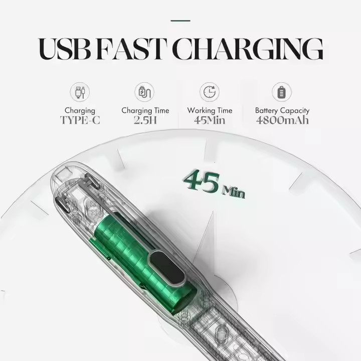 재충전 가능한 2in1 무선 헤어 라이트너 무선 라이트닝 컬링 4800mAh 배터리와 멀티 온도