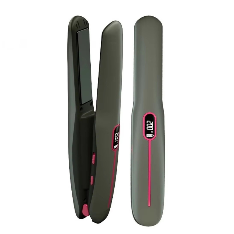 재충전 가능한 2in1 무선 헤어 라이트너 무선 라이트닝 컬링 4800mAh 배터리와 멀티 온도