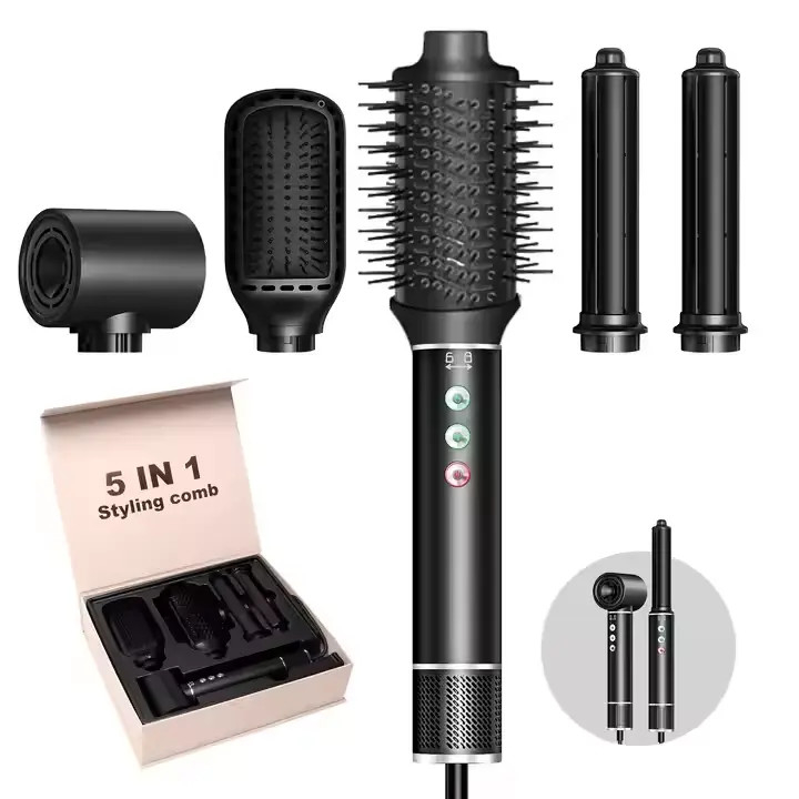 5 in 1 핫 에어 브러시 고속 브러시리스 모터 자동 컬링 헤어 드라이어 세트 음이온 항공 알루미늄 셸