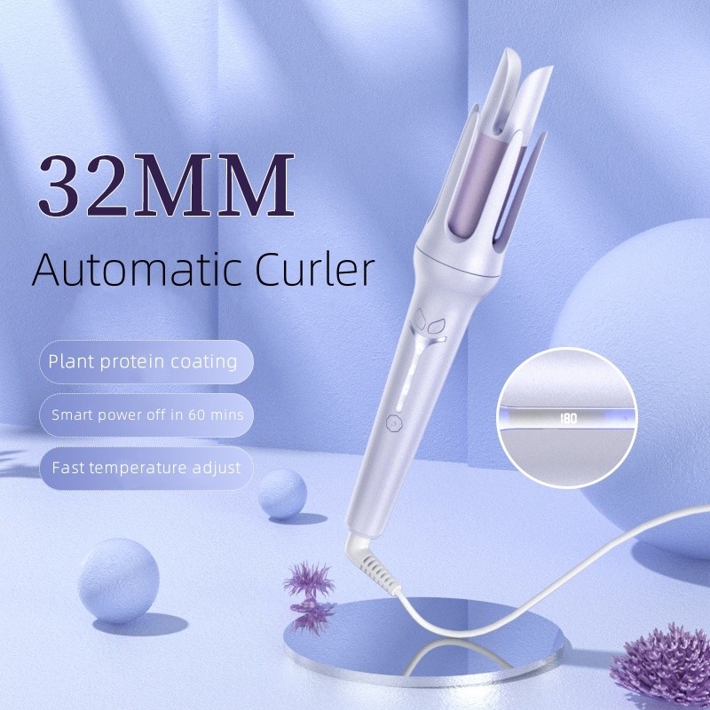 32mm 자동 헤어 컬링 아이언 짧은 머리카락 160°C 180°C 200°C 온도 설정 항 타는 디자인 자동 전원 차단 보호