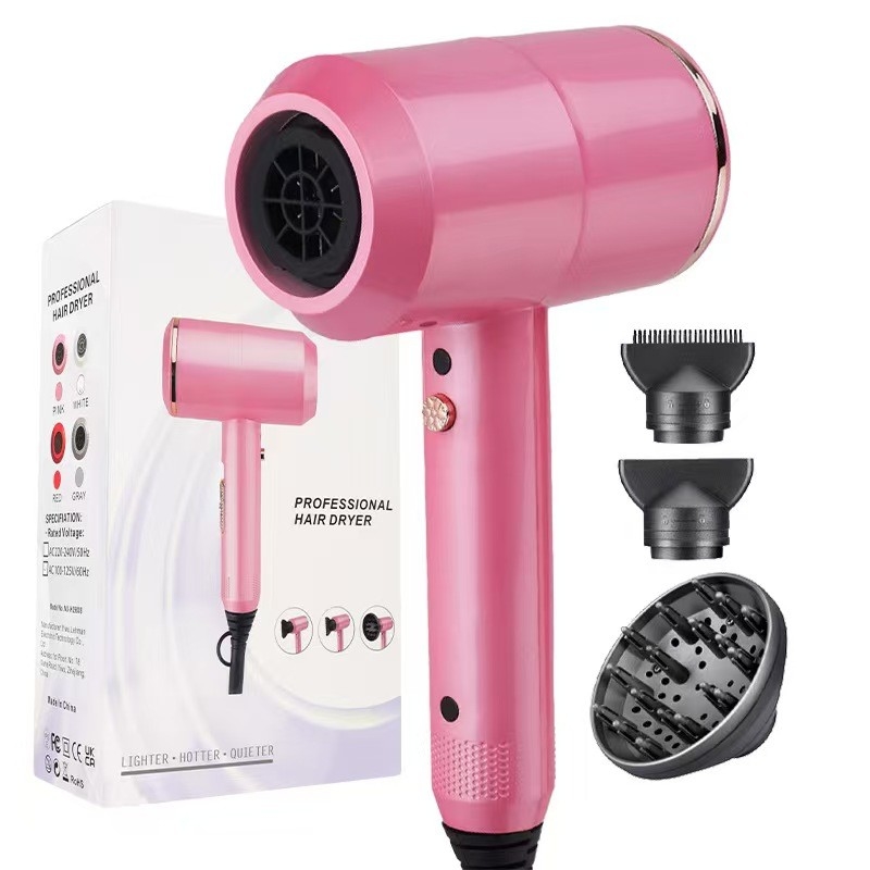 1500W 프로네거티브 이온 헤어 드라이어 강한 AC 모터 헤어 케어 가구 3 공기 노즐과 함께 곱슬머리