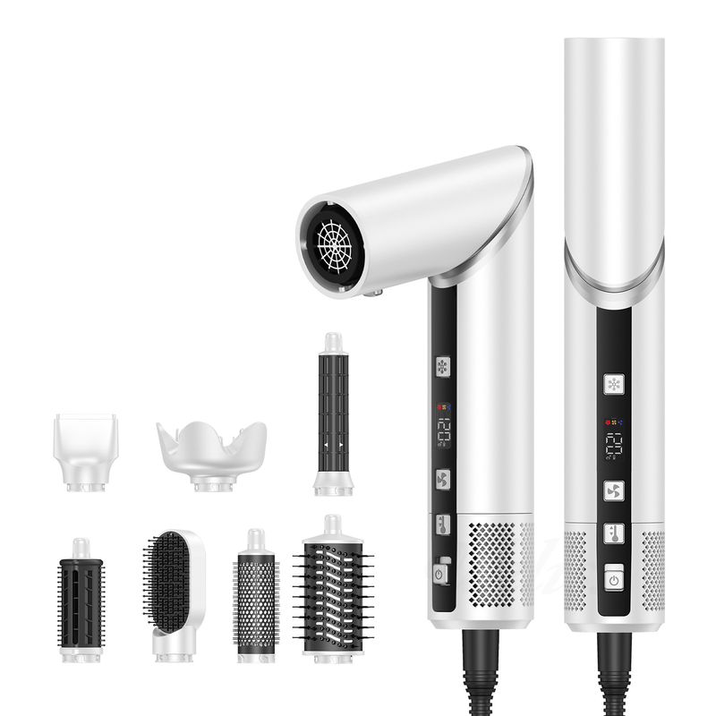 빠른 건조 8인 1 프로 Hot Air Hair Dryer Brush 자동 랩 컬러와 2M 전원 코드 1500W 멀티 스타일러