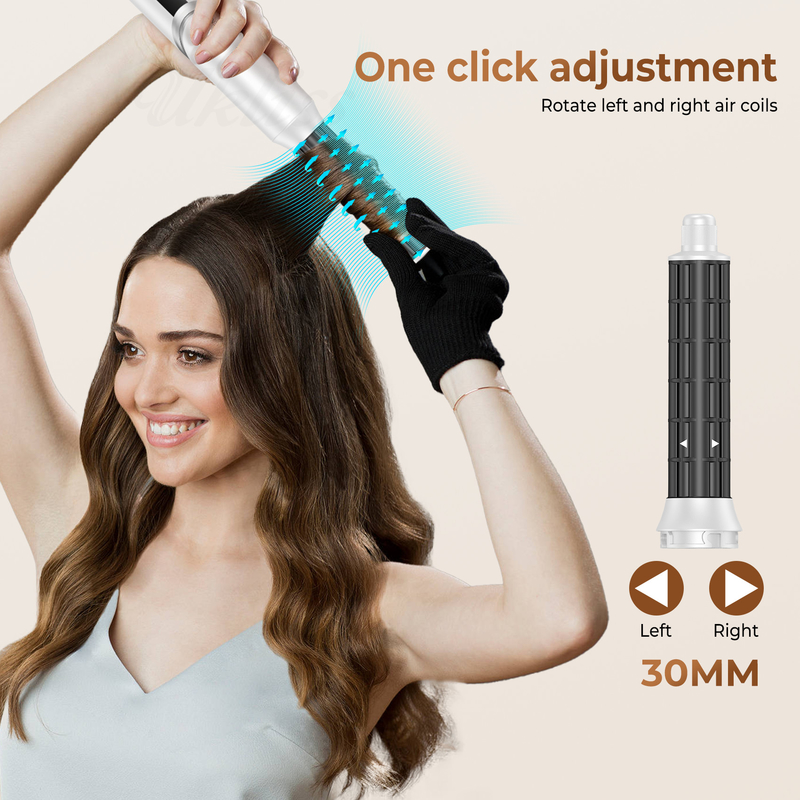 빠른 건조 8인 1 프로 Hot Air Hair Dryer Brush 자동 랩 컬러와 2M 전원 코드 1500W 멀티 스타일러