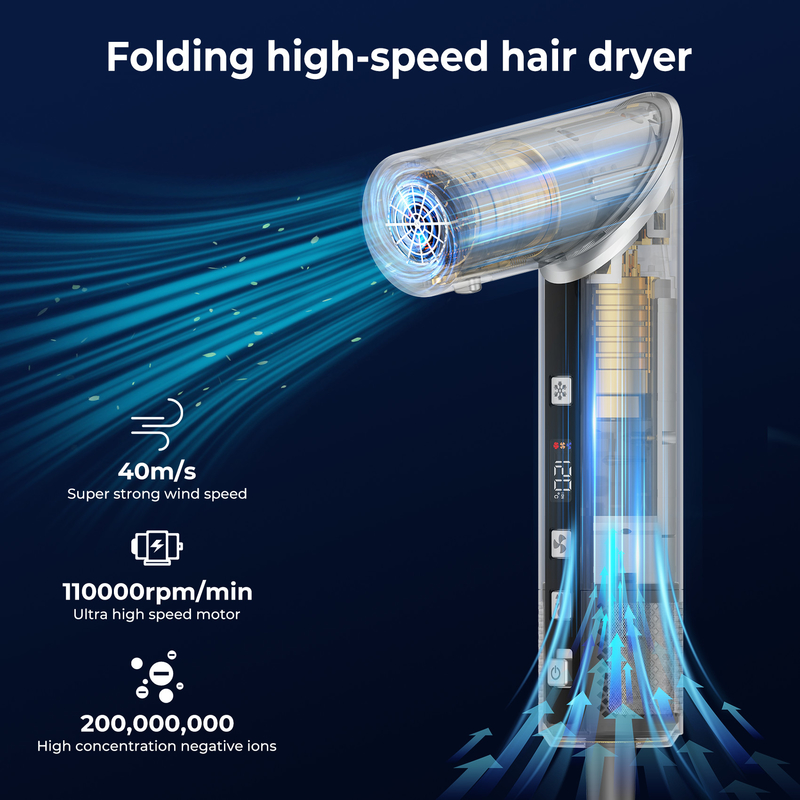 빠른 건조 8인 1 프로 Hot Air Hair Dryer Brush 자동 랩 컬러와 2M 전원 코드 1500W 멀티 스타일러